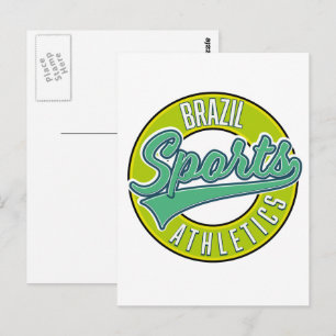 Cartão Postal Logotipo esportivo atlético do Brasil em estilo vi