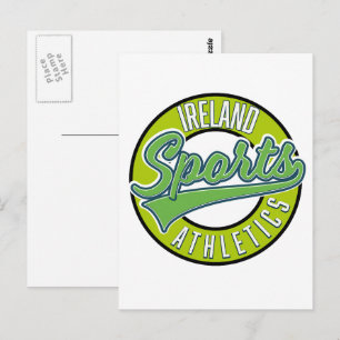Cartão Postal logotipo esportivo atlético vintage da Irlanda