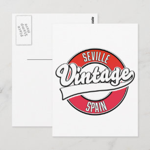 Cartão Postal logotipo estilo retrô Sevilha Espanha