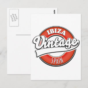 Cartão Postal Logotipo estilo vintage de Ibiza Espanha