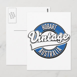 Cartão Postal logotipo estilo vintage Hobart Austrália
