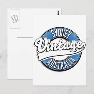 Cartão Postal logotipo estilo vintage Sydney Austrália