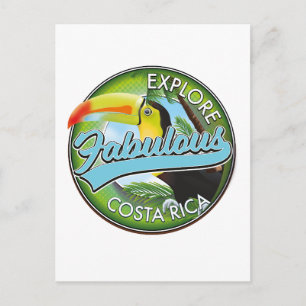 Cartão Postal Logotipo Explorar fabuloso Costa Rica