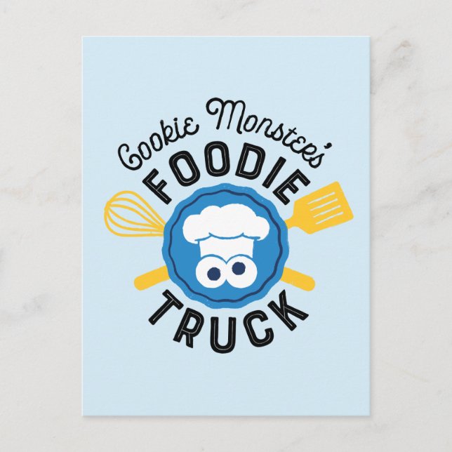 Cartão Postal Logotipo Foodie Truck do Monstro do Cookie (Frente)