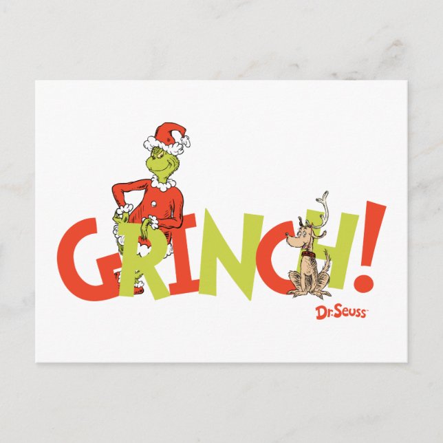 Cartão Postal Logotipo Gráfico do Personagem Grinch! (Frente)