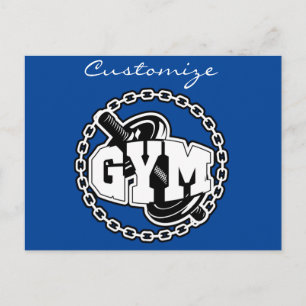 Cartão Postal Logotipo Gym Barbell Thunder_Cove