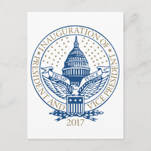 Cartão Postal Logotipo inaugural do presidente Trump Pence