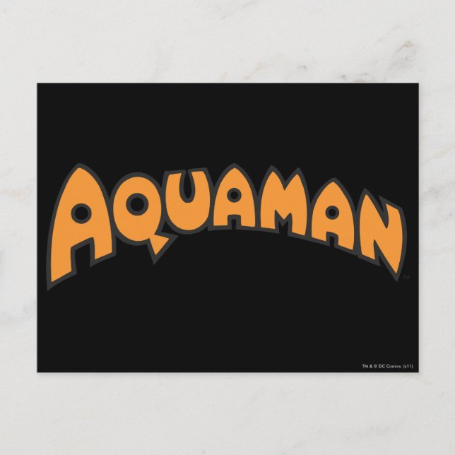 Cartão Postal Logotipo Laranja Aquaman (Frente)