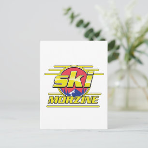 Cartão Postal logotipo Morzine França Ski 80s