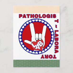 CARTÃO POSTAL LOGOTIPO PATHOLOGISTA SQUARE ASL LOVE