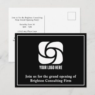 Cartão Postal Logotipo Personalizado de Empresa Abertura Grandio