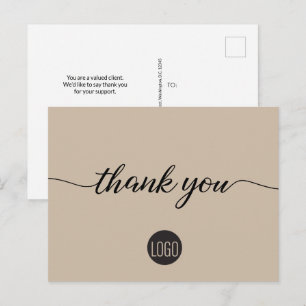 Cartão Postal logotipo personalizado de negócios neutros mínimos