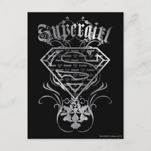 Cartão Postal Logotipo prata do Rico da Supergirl