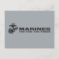 Logotipo Preto Empilhado do USMC "Os Poucos, Os Or