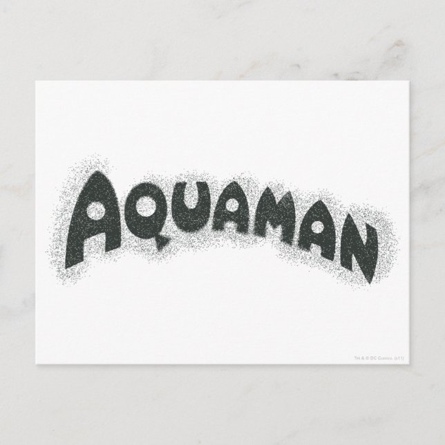 Cartão Postal Logotipo Preto Grunge Aquaman (Frente)