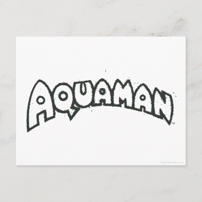 Cartão Postal Logotipo Preto Grunge Aquaman 2 (Frente)