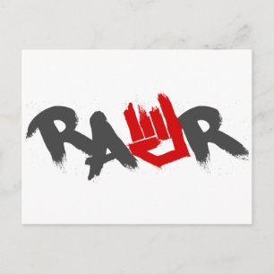 Cartão Postal Logotipo Rawr - Emo, gótico, alternativo, rock, g