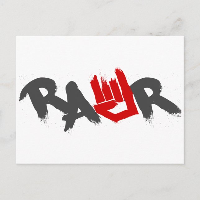 Cartão Postal Logotipo Rawr - Emo, gótico, alternativo, rock, gr (Frente)