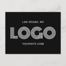 Logotipo retangular branco e preto