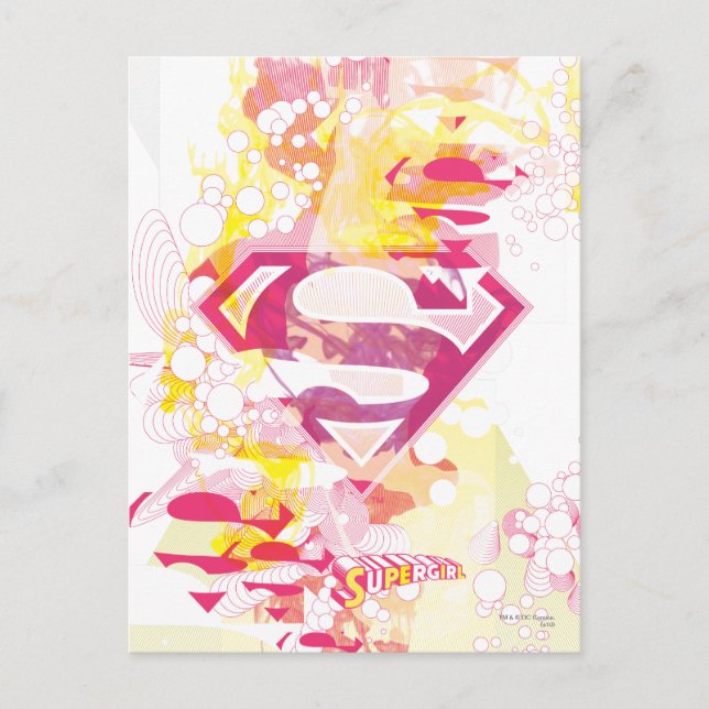 Cartão Postal Logotipo Retro da Supergirl (Frente)
