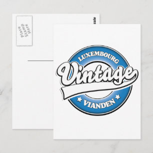 Cartão Postal logotipo retrô de Vianden luxemburgo