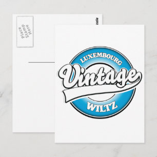 Cartão Postal Logotipo retrô de Wiltz Luxemburgo