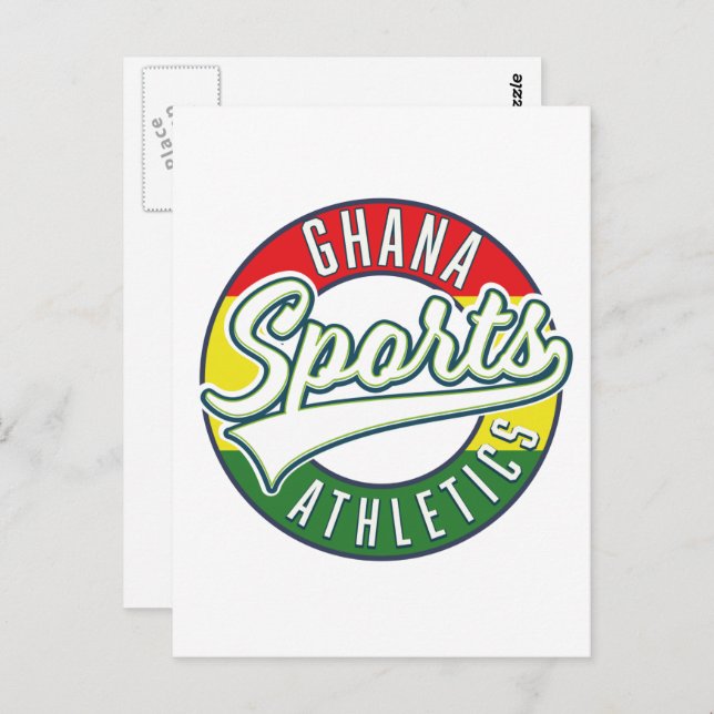 Cartão Postal Logotipo retrô do Ghana Sports (Frente/Verso)