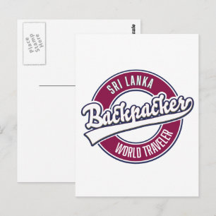 Cartão Postal logotipo retro do viajante mundial sir backpacker