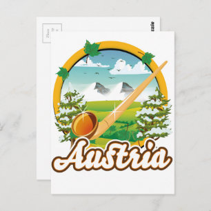 Cartão Postal Logotipo retro viagem da Áustria