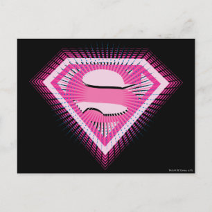 Cartão Postal Logotipo rosa da Supergirl