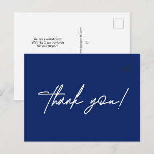 Cartão Postal Logotipo Simples Azul para Empresa de Encanador Pe