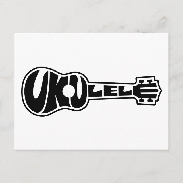 Cartão Postal Logotipo Ukulele (Frente)