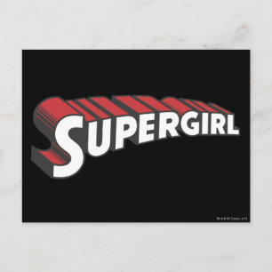 Cartão Postal Logotipo vermelho e branco da Supergirl