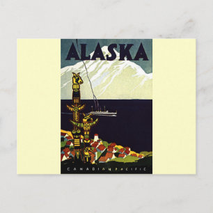 Cartão Postal Logotipo Vintage Alaskla