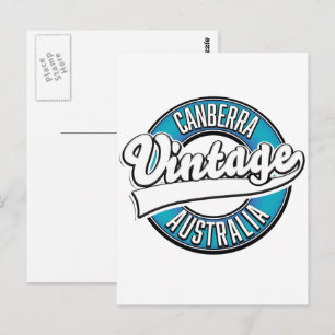 Cartão Postal logotipo vintage de Canberra Austrália