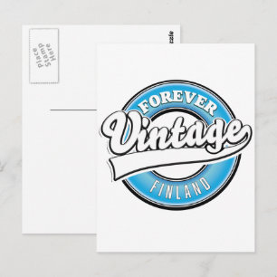 Cartão Postal Logotipo vintage para sempre Finlândia