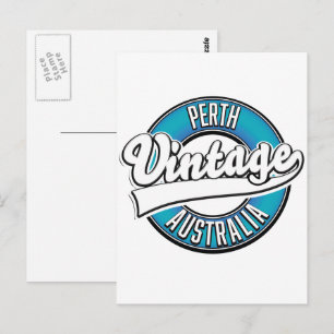 Cartão Postal logotipo vintage Perth Austrália
