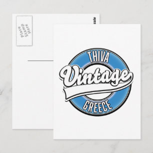 Cartão Postal Logotipo vintage Thiva Grécia
