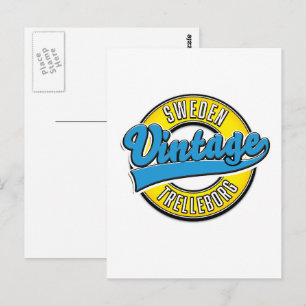 Cartão Postal logotipo vintage Trelleborg Suécia