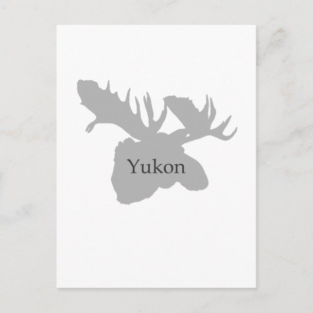 Cartão Postal Logotipo Yukon Canada (alce) (Frente)