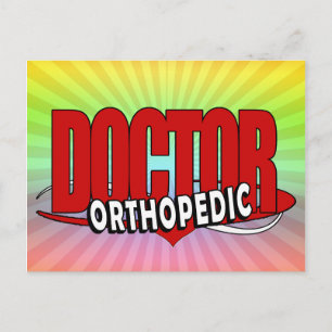 CARTÃO POSTAL LOGOTIPÓDICO MÉDICO ORTOPEDIDO GRANDES LETRAS VERM