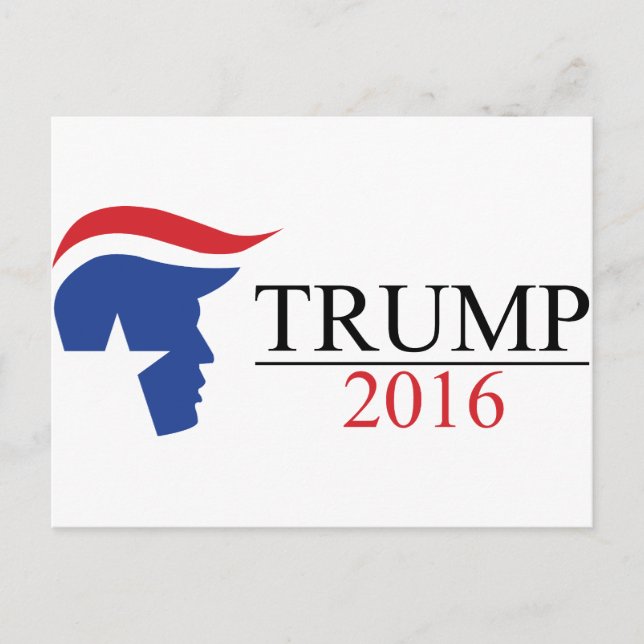 Cartão Postal Logotipos Presidenciais Donald Trump 2016 (Frente)