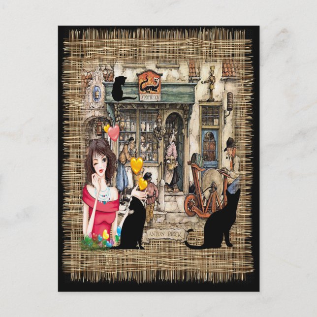 Cartão Postal Loja de produtos químicos Anton Pieck (Frente)