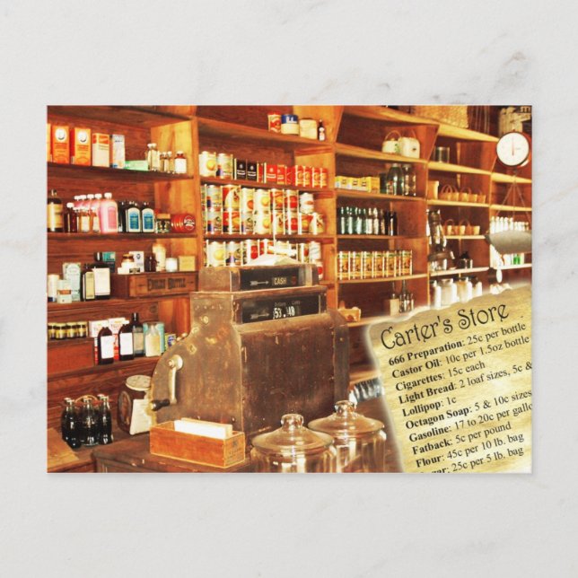 Cartão Postal Loja na Fazenda Jimmy Carter Boyhood, Plains, GA (Frente)