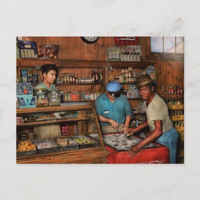 Cartão Postal Loja - Pegando um refrigerante 1938 (Frente)