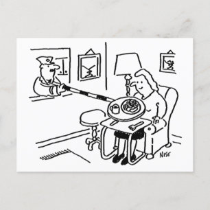 Cartão Postal Lollipop Man Serve Comida de seu Chapéu de cozinha