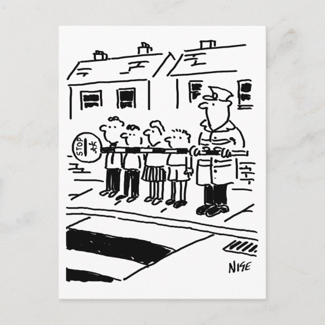 Cartão Postal Lollipop Man usa Lollipop como barreira de retençã (Frente)