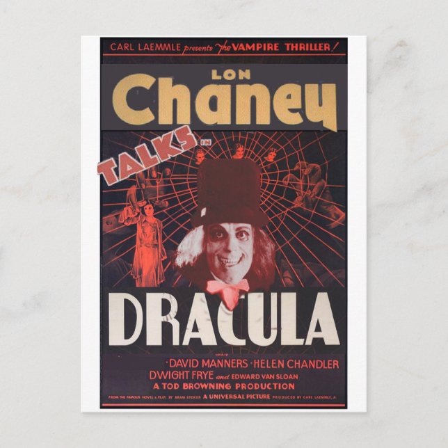 Cartão Postal Lon Chaney como Dracula (Frente)