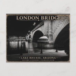 Cartão Postal London Bridge Preto e Branco Noturno