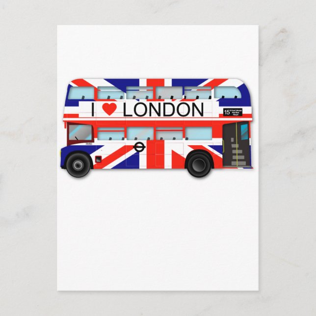 Cartão Postal London Bus Union Jack (Frente)